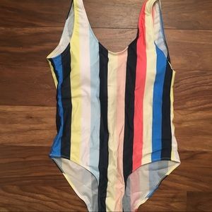 Striped One Piece Bathing Suit